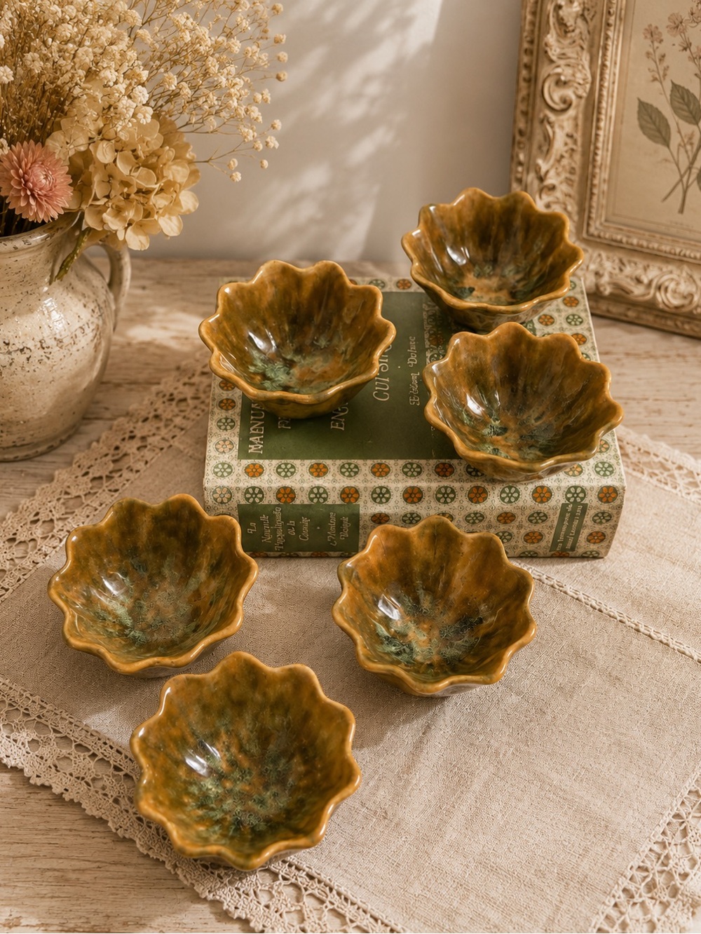 BEAUCEWARE Yellow & Green Small Bowls Set Vintage